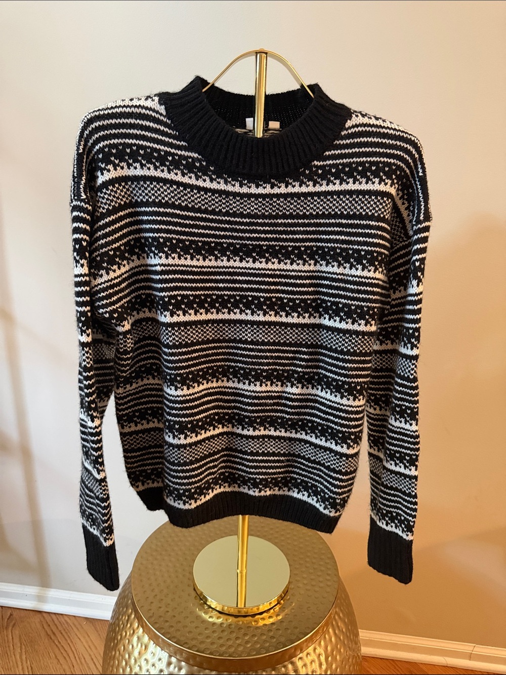 GAP Black & White Fair Isle Sweater